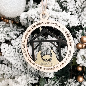 Nativity Ornament - Manger Christmas Ornament - Religious Gift - Custom Nativity Ornament Gift - Christmas - Nativity - Christian