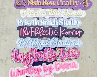 Magnetic Social Media Embroidery Hoop Watermark Tag for Sewing Business
