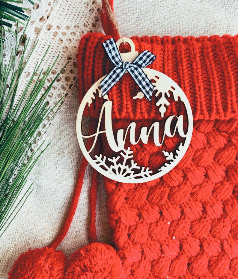 Custom Christmas Ornament Personalized Name Ornament Birch Etsy