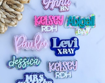 Custom Acrylic Name Tag with Magnetic Backing – Professional Badge for Work, Events, or Business