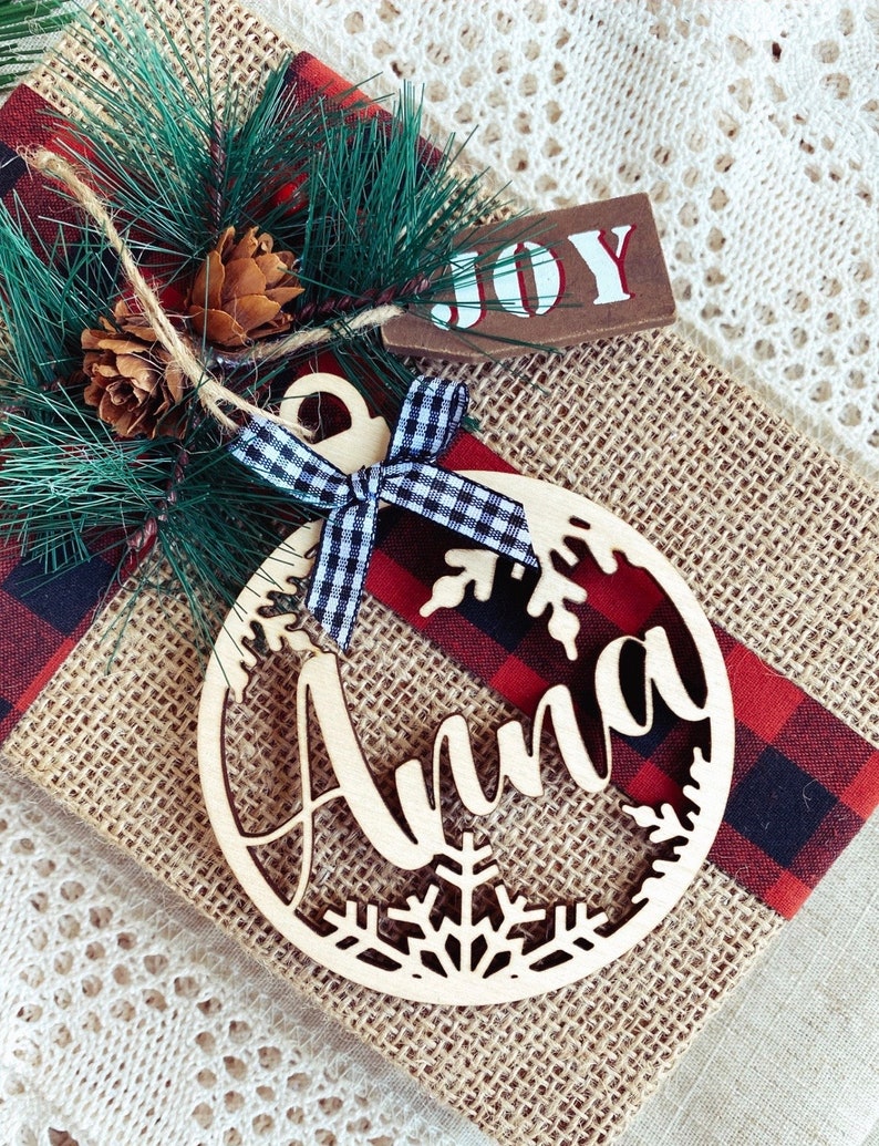 Custom Christmas Ornament Personalized Name Ornament Birch Etsy