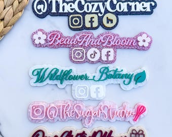 Custom Social Media Handle Tags – Business Watermark Signs for Small Shops