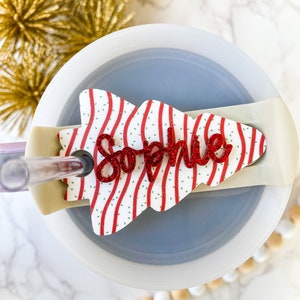 Christmas Tree Cake Tumbler Tag: Personalized Stanley Topper (20/30/40 oz)