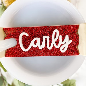 Custom Glitter Acrylic Name Tag for Stanley H2.0 Tumbler