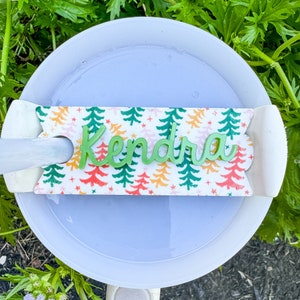 Personalized Christmas Tree Stanley Tumbler Lid Tag: 30oz/40oz H2.0