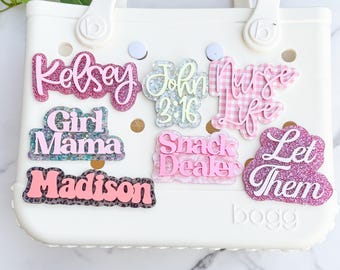 Custom Acrylic Bogg Bag Charm: Personalized Tote Bag Accessory