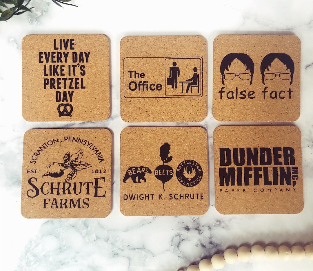 The Office Coasters the Office Fan Gift the Office Gift Set the Office