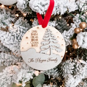 Personalized Family Christmas Ornament: Baltic Birch Keepsake Gift
