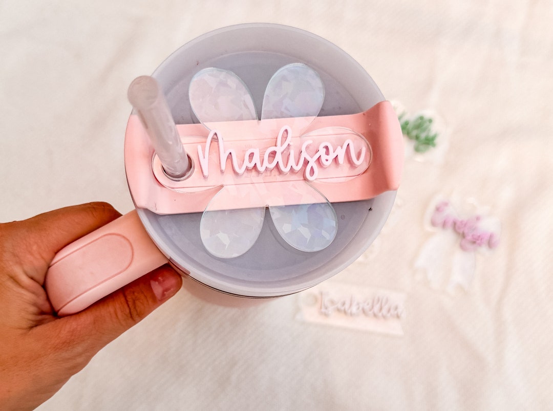 Clear Holographic Stanley Lid Tag | Acrylic Personalized Tag | 30oz ...