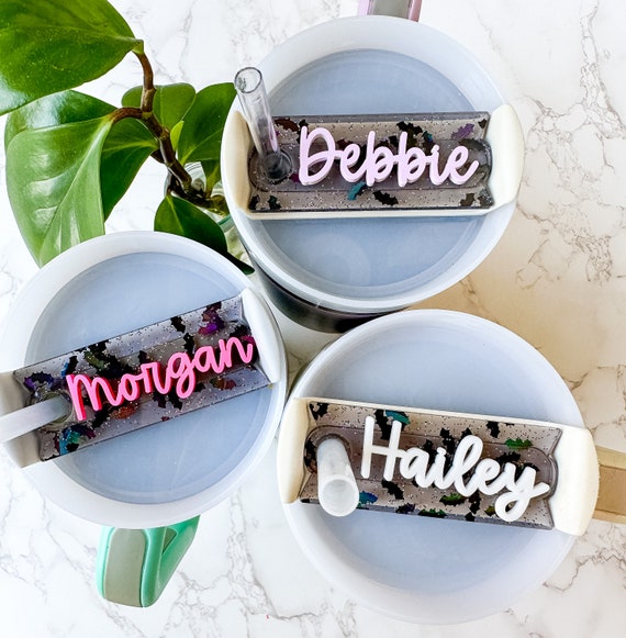 Personalized Tumbler Name Plate, Glitter Stanley Name Plate