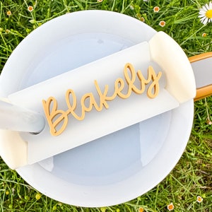 Personalized Stanley Tumbler Name Plate Tag: Frosted Acrylic, 30oz/40oz