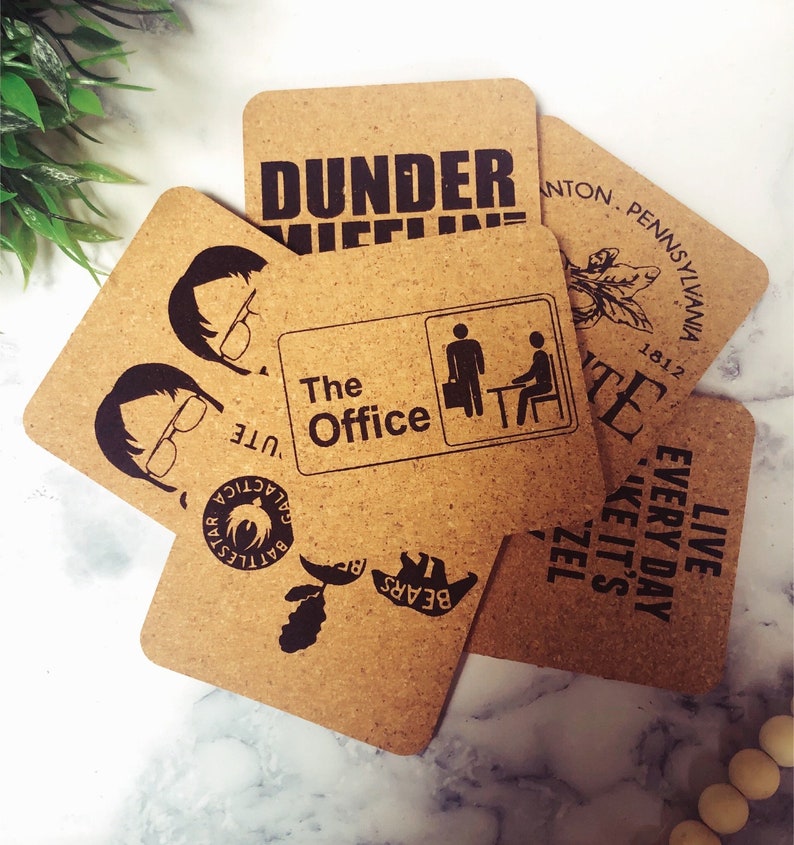 The Office Coasters the Office Fan Gift the Office Gift Etsy