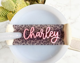 Leopard Stanley Becher Namensschild: Personalisierte Acrylmarke