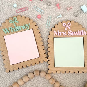 Gepersonaliseerde houten plaknotitiehouder: docent, verpleegkundige, relatiegeschenk