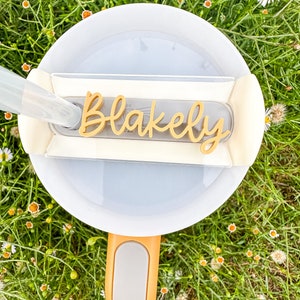 Personalized Stanley Tumbler Name Plate: Acrylic Lid Tag (30oz & 40oz)