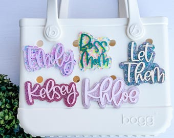Personalized Acrylic Bogg Bag Tag: Custom Beach Bag Charm