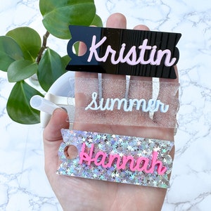 Personalized Tumbler Name Plate: Acrylic Tumbler Tag