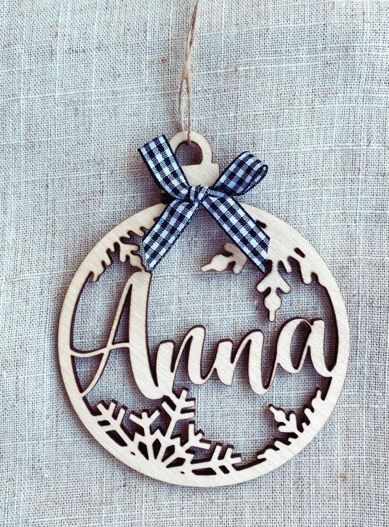 Custom Christmas Ornament Personalized Name Ornament Birch Etsy