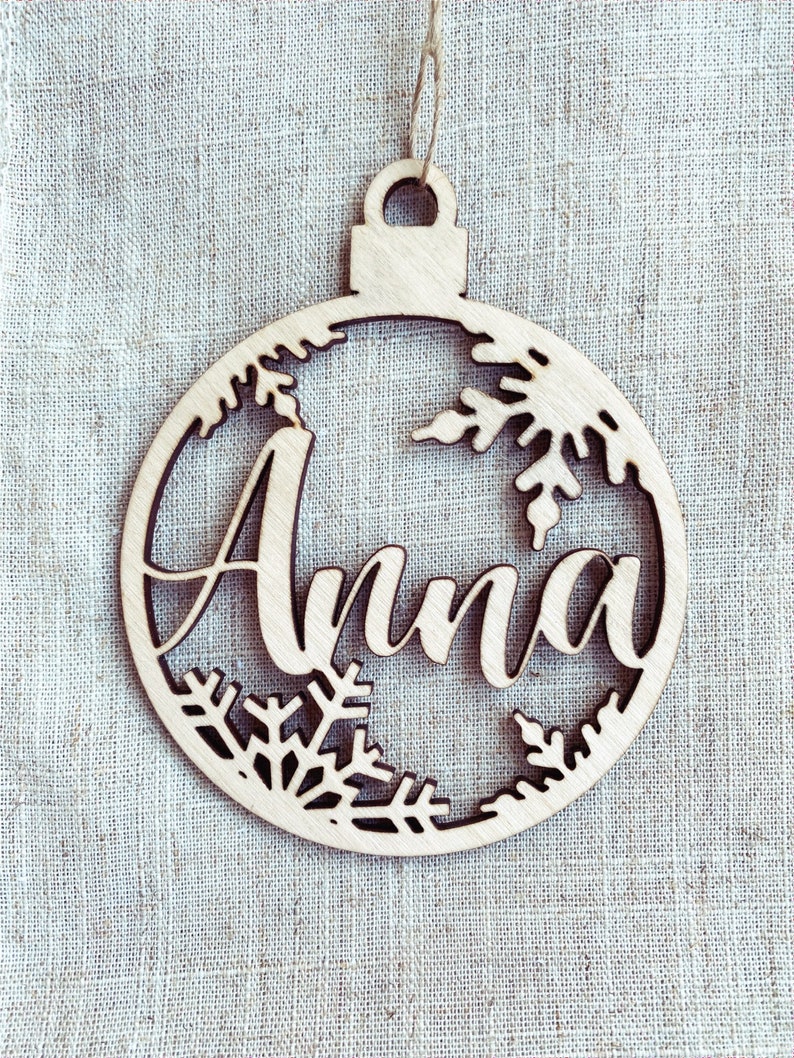 Custom Christmas Ornament Personalized Name Ornament Birch Etsy