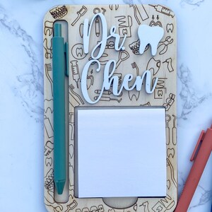 Custom Dentist Sticky Note Holder: Birch Wood Dental Office Gift - Etsy