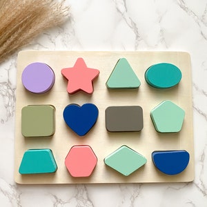 Rompecabezas de madera Montessori: juguete de aprendizaje para bebés y niños pequeños
