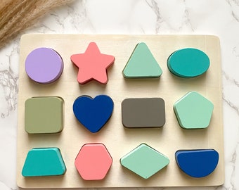 Montessori Wooden Shape Puzzle: Baby Toddler Learning Toy