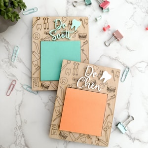 Porta note adesive in legno per dentisti / Porta note personalizzate / Regalo per ufficio / Accessorio da scrivania / Studio dentistico / Regalo aziendale / Dentista