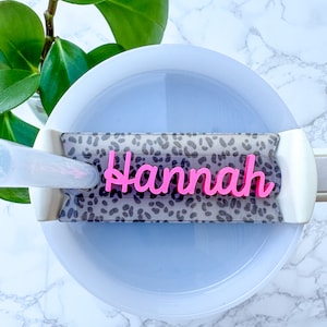 Personalized Leopard Tumbler Name Plate: Stanley 40oz/30oz Lid Tag
