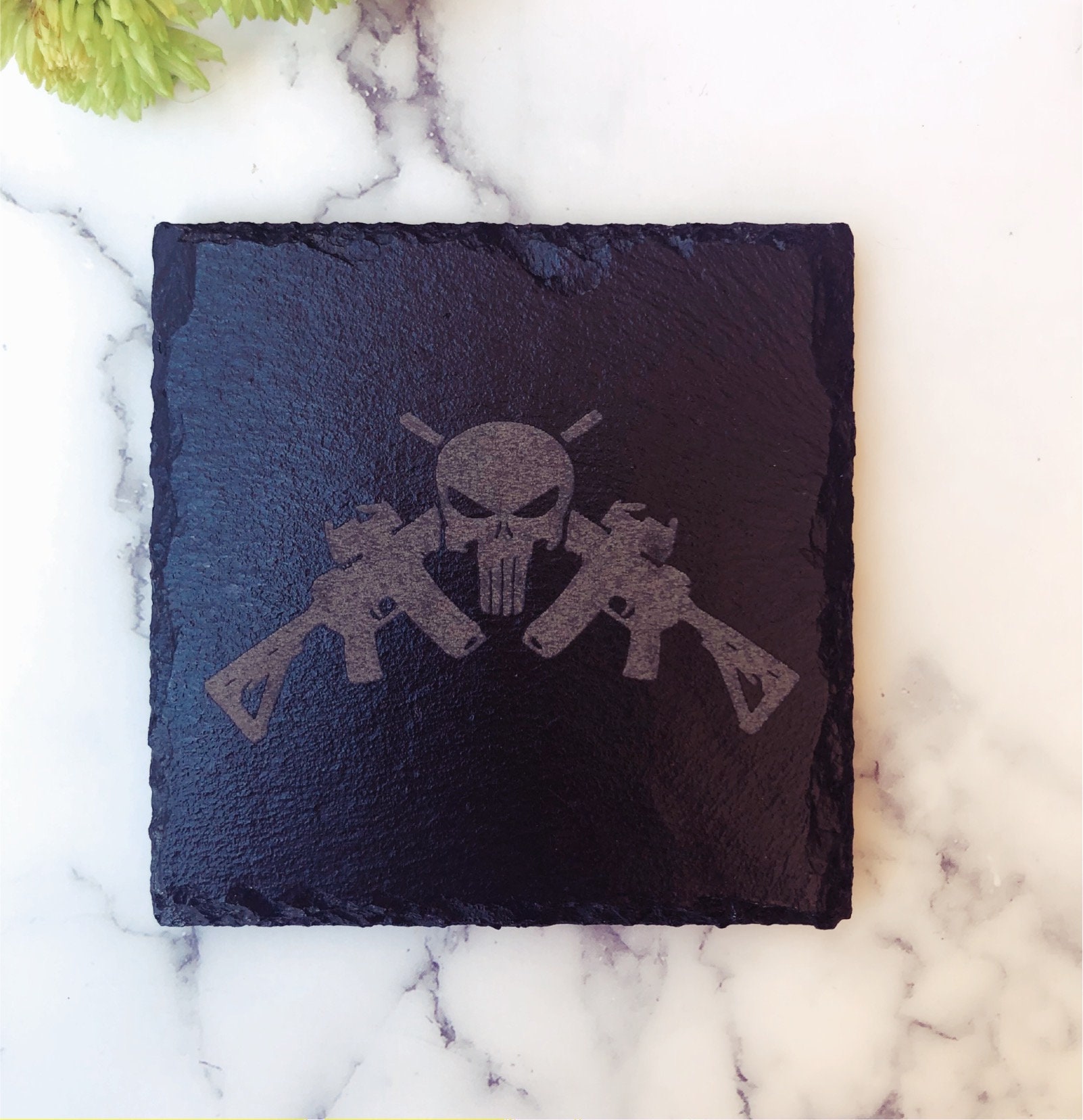Engraved Slate 2nd Amendment Coasters – Gun Lover Gift thumbnail 4