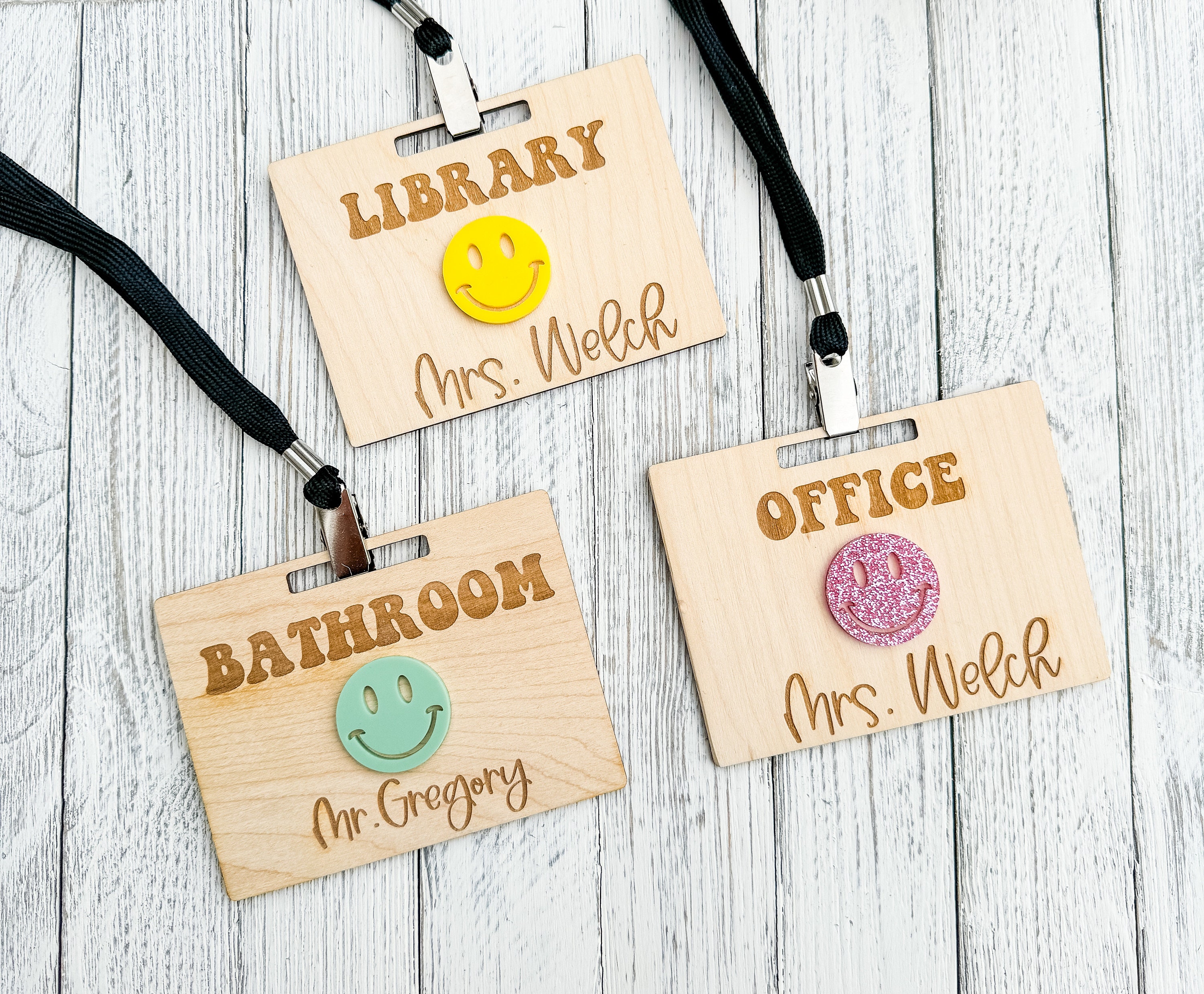 Personalized Wooden Hall Pass: Teacher Classroom Accessories thumbnail 2