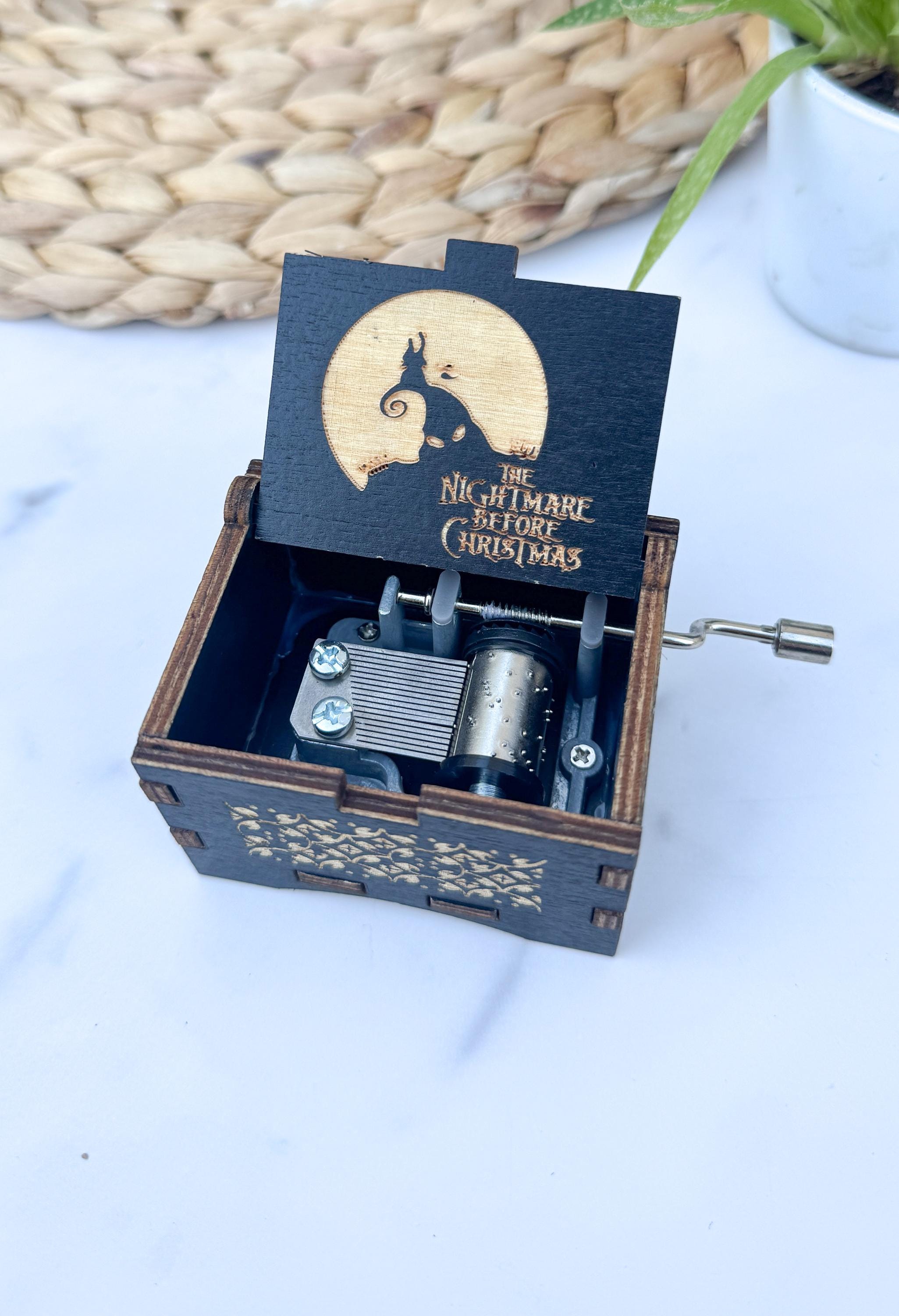 Nightmare Before Christmas Handcrafted Engraved Wooden Music Box