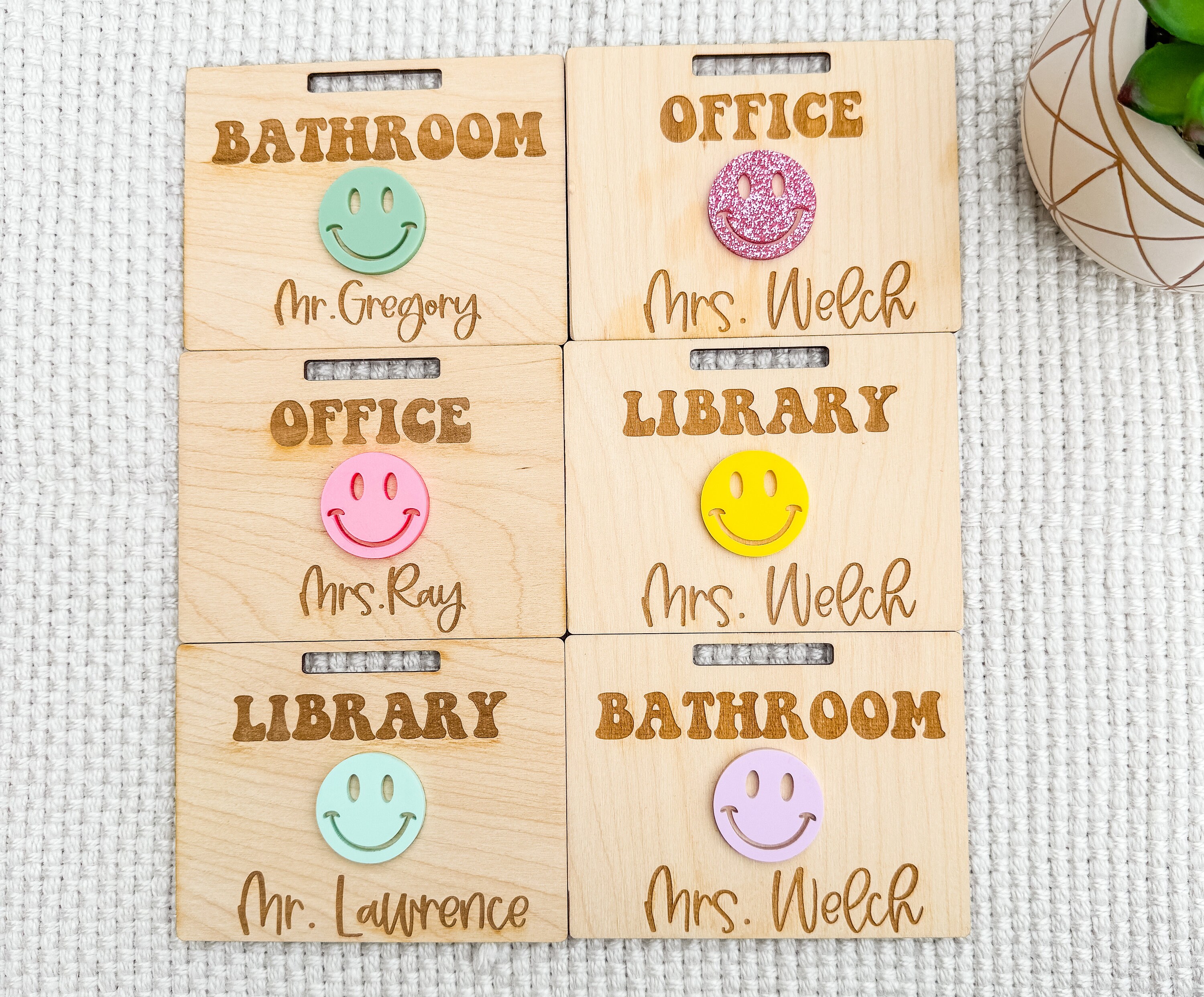 Personalized Wooden Hall Pass: Teacher Classroom Accessories thumbnail 3