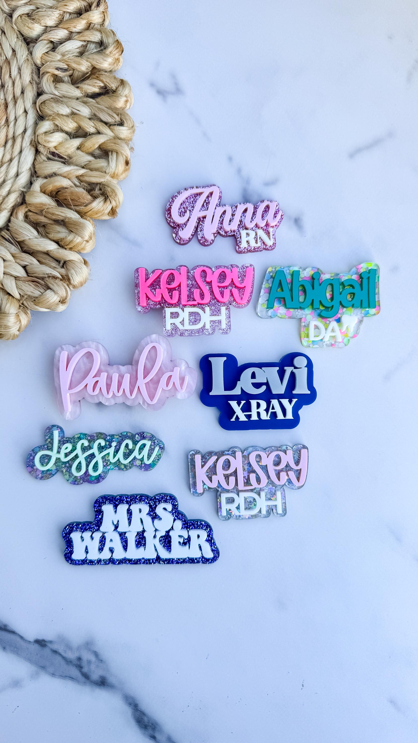 Custom Acrylic Name Tag with Magnetic Backing – Professional Badge for Work, Events, or Business