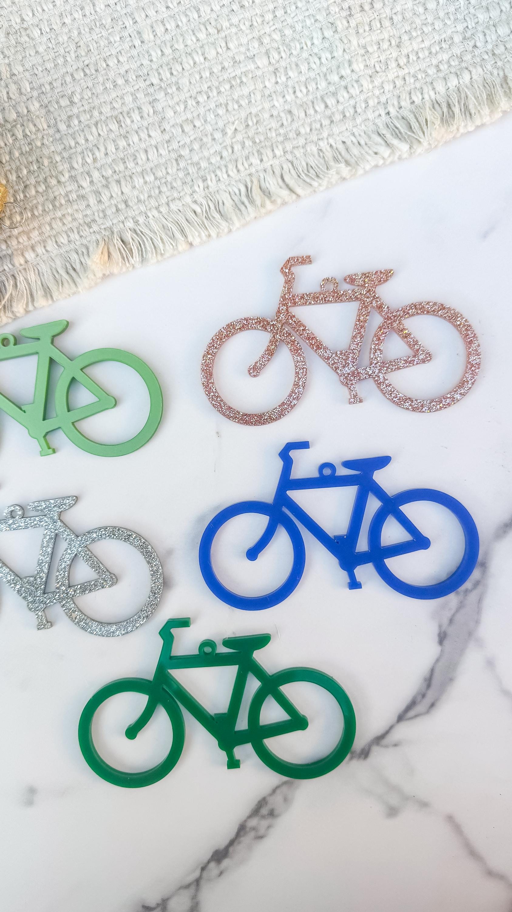 Acrylic & Wood Bike Christmas Ornament | Cyclist Holiday Gift thumbnail 6