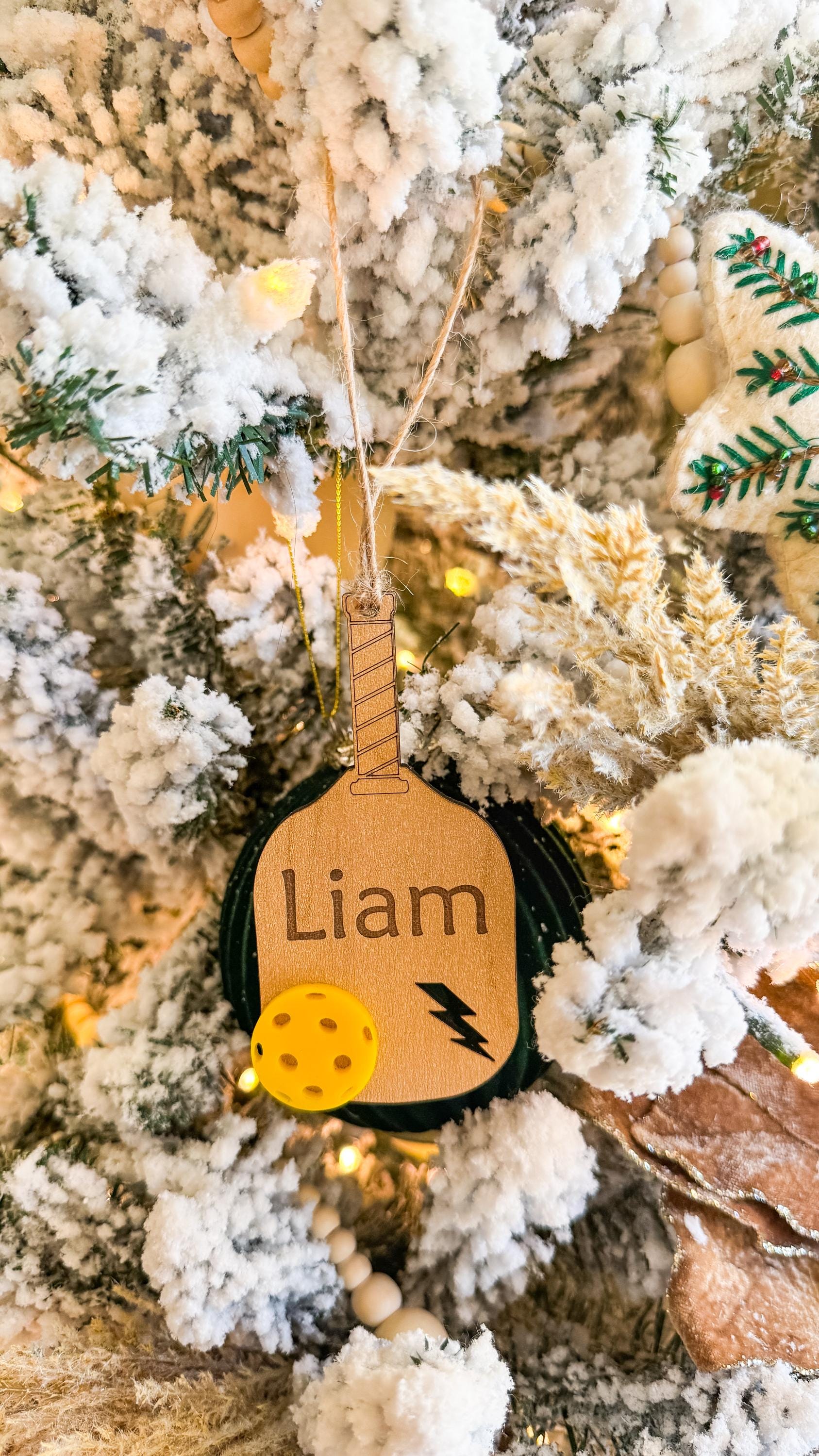 Personalized Pickleball Ornament: Wood Sports Gift thumbnail 4