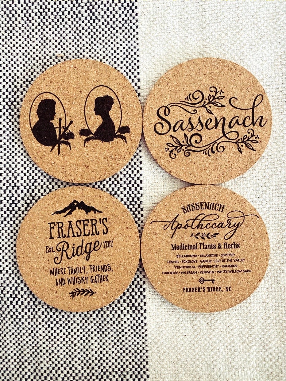 Outlander Cork Coaster Set: Engraved Fan Gift thumbnail 4