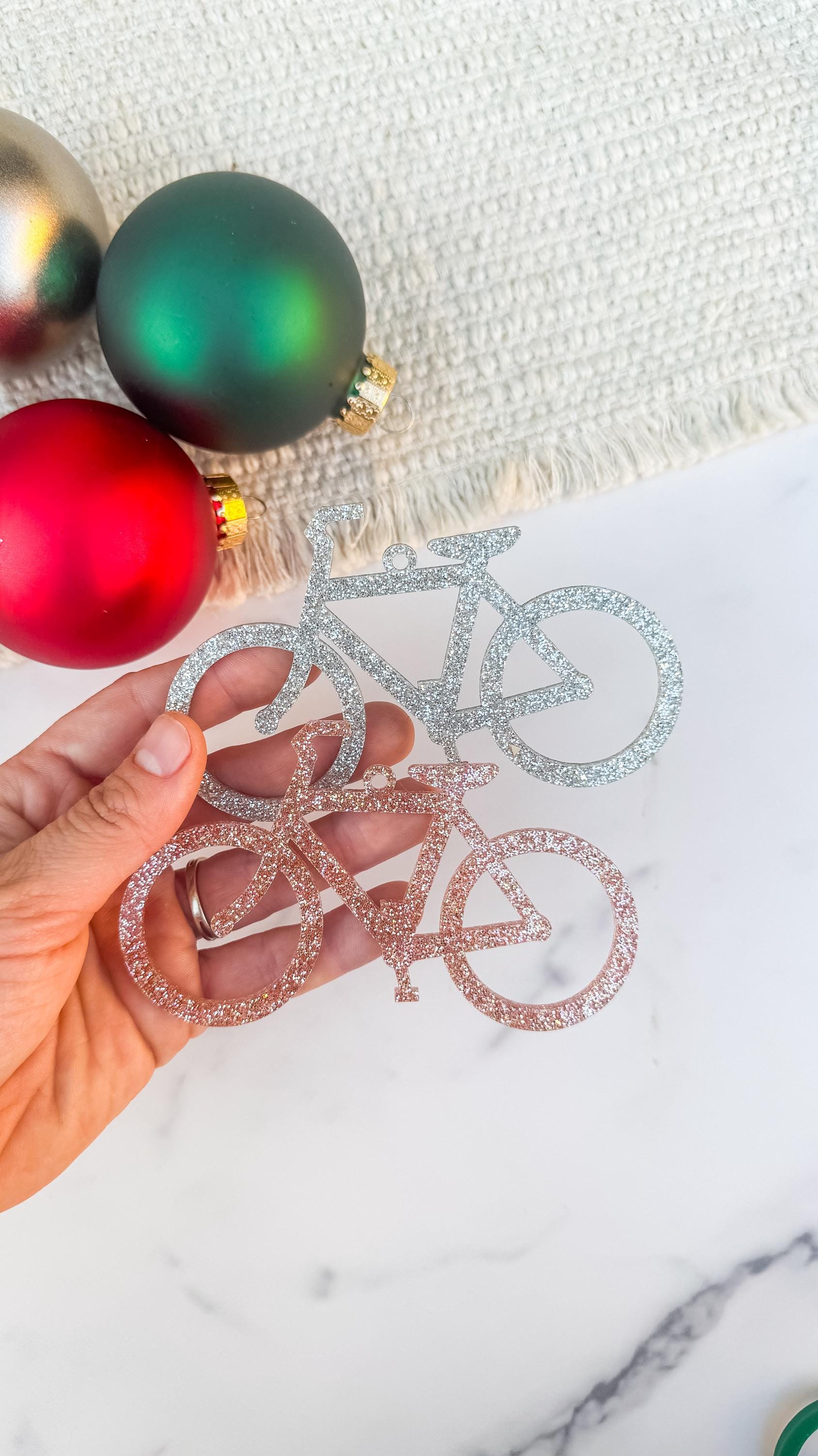 Acrylic & Wood Bike Christmas Ornament | Cyclist Holiday Gift thumbnail 8