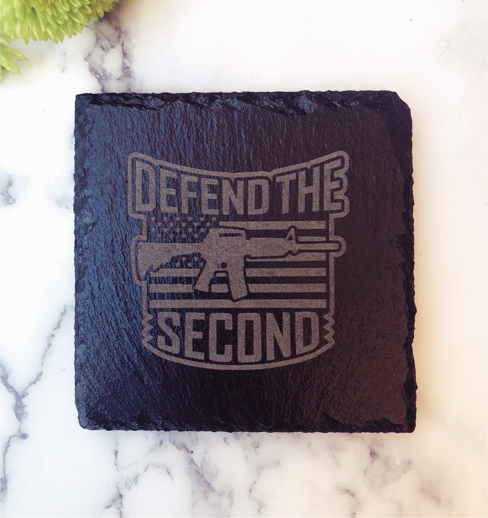 Engraved Slate 2nd Amendment Coasters – Gun Lover Gift thumbnail 6