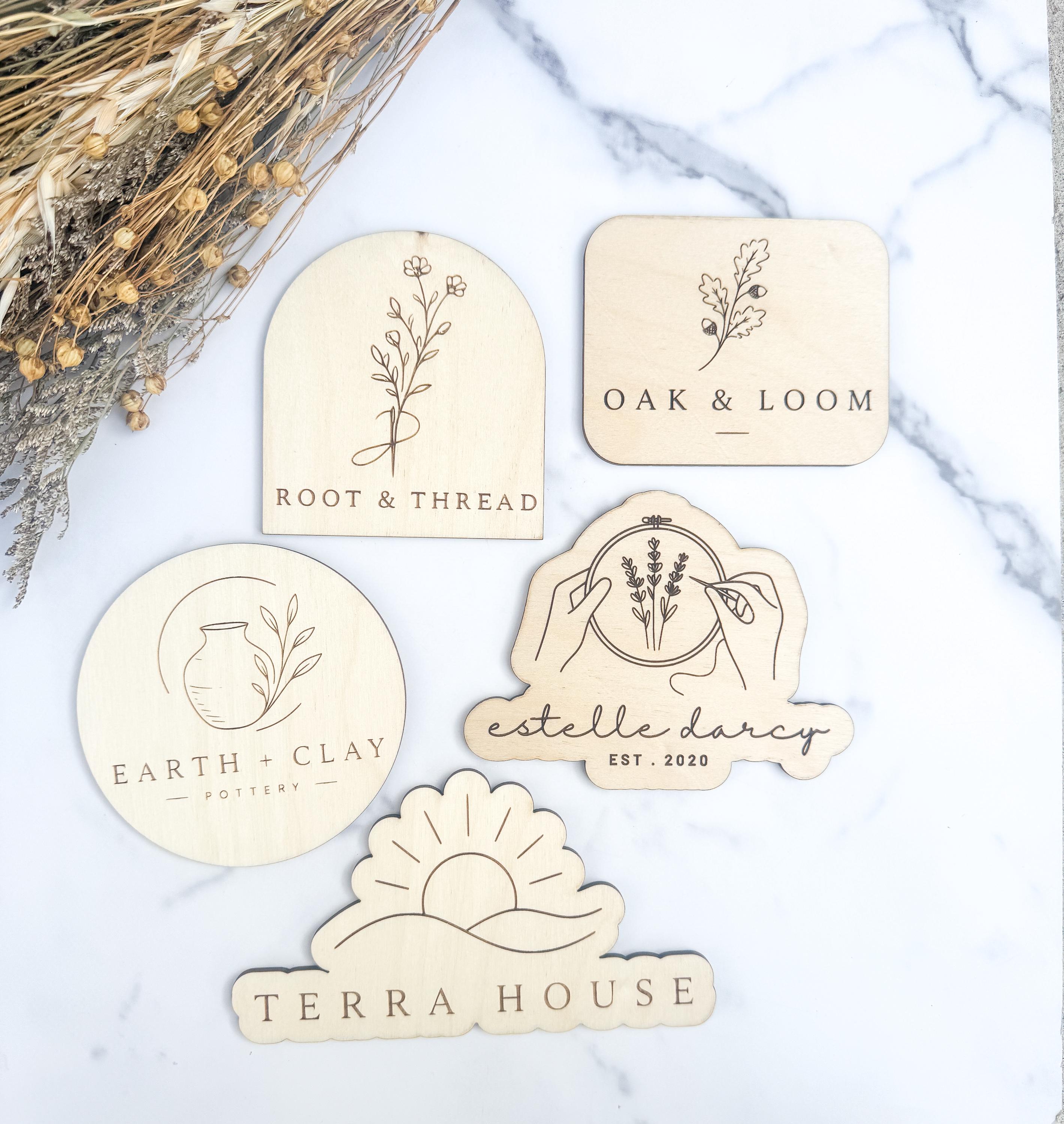 Custom Laser Engraved Wood Logo Plaque, Personalized Business Sign, Branding Display Prop