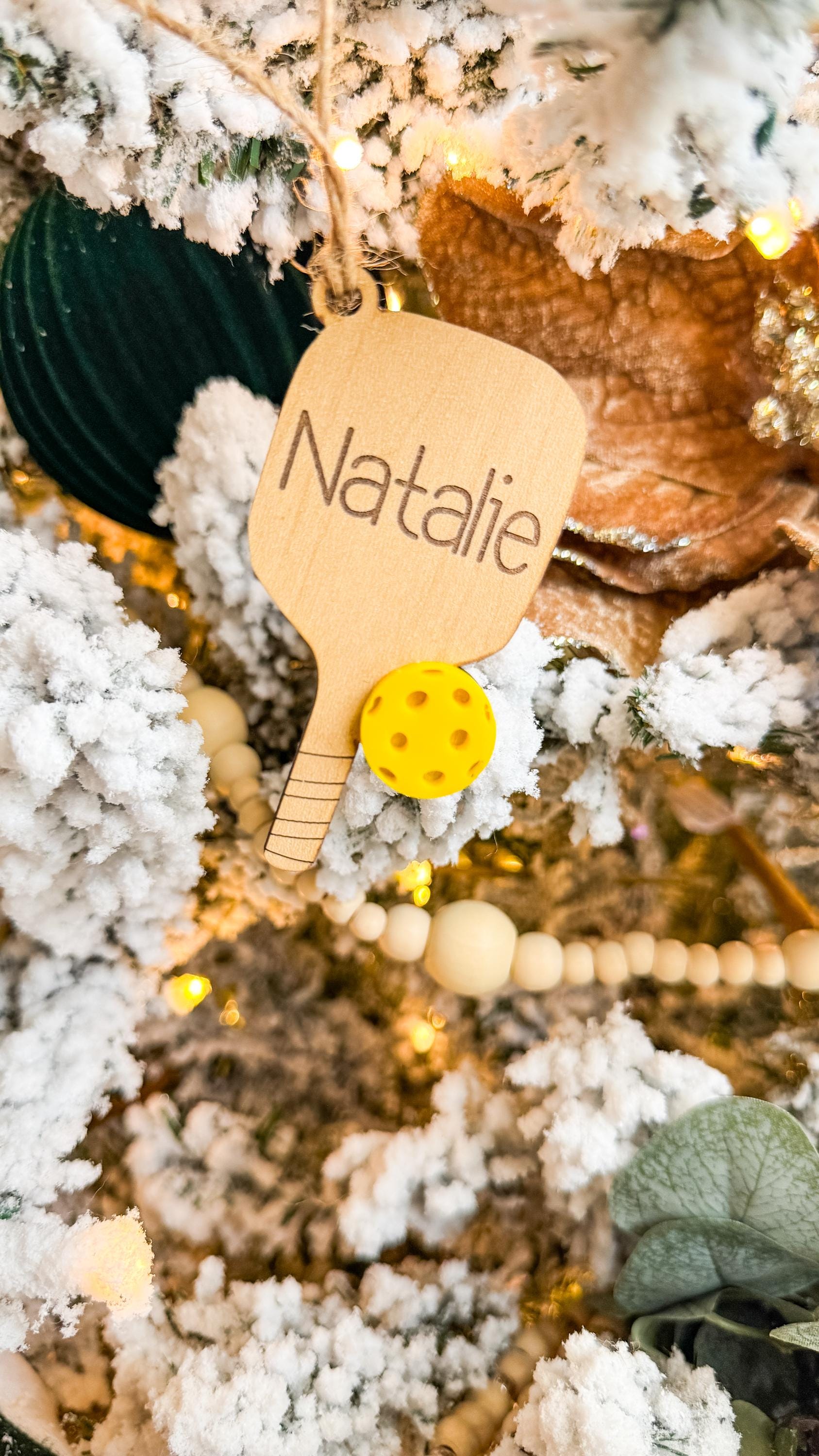Personalized Pickleball Ornament: Wood Sports Gift thumbnail 3