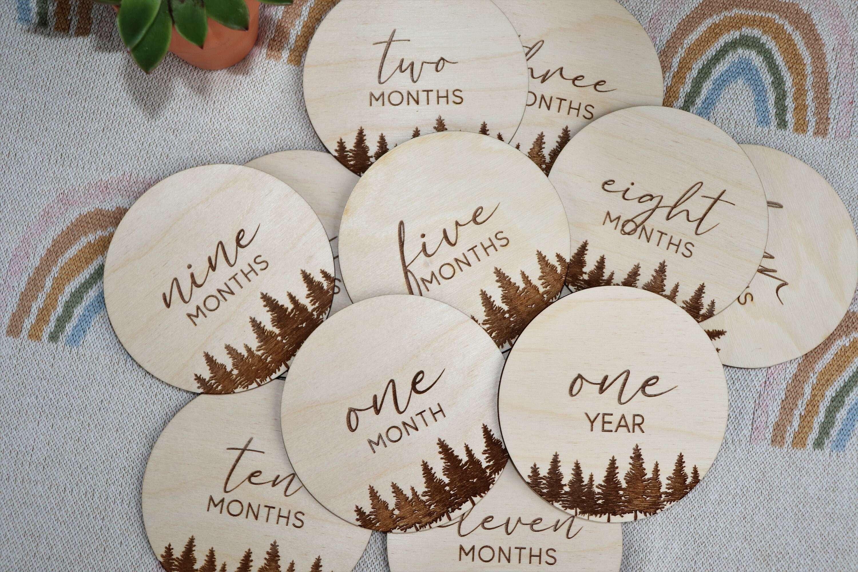 Wooden Baby Gift Set – Birth Announcement, Photo Prop, Baby Name Sign thumbnail 5
