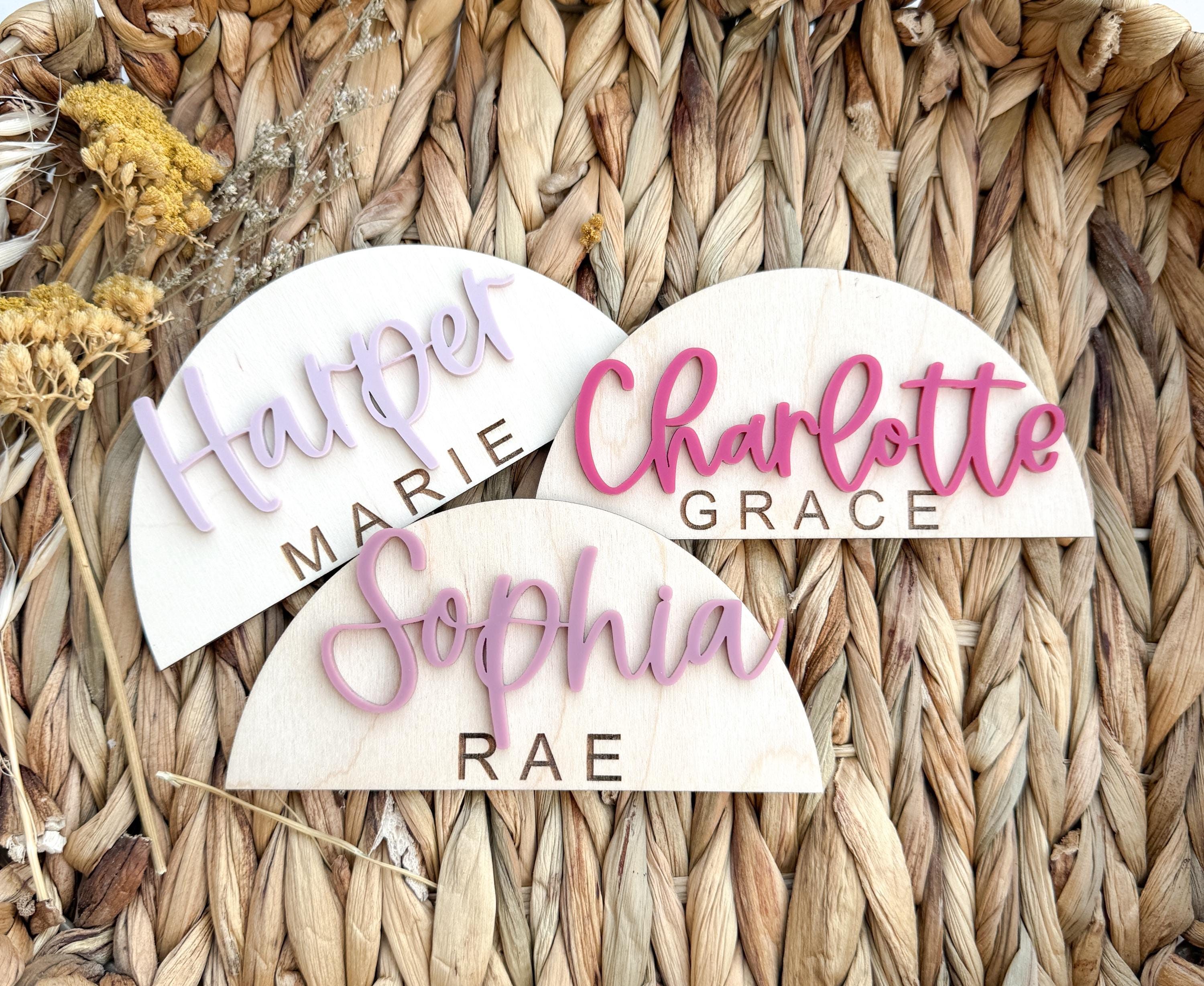 Personalized Wooden Baby Name Sign Arch Nursery Name Plaque Custom Wall Decor thumbnail 9