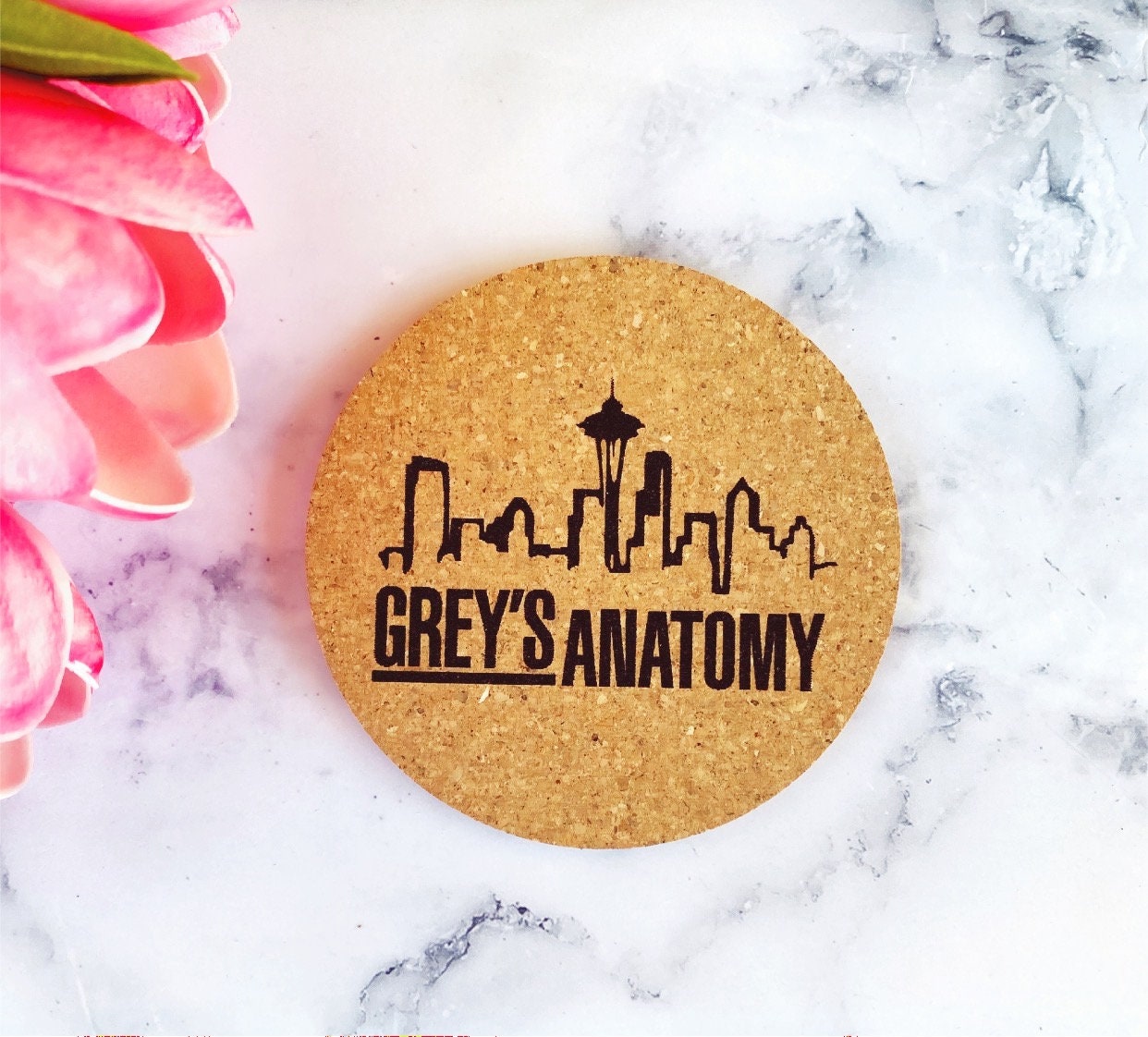 Grey's Anatomy Engraved Cork Coasters: TV Fan Gift thumbnail 6