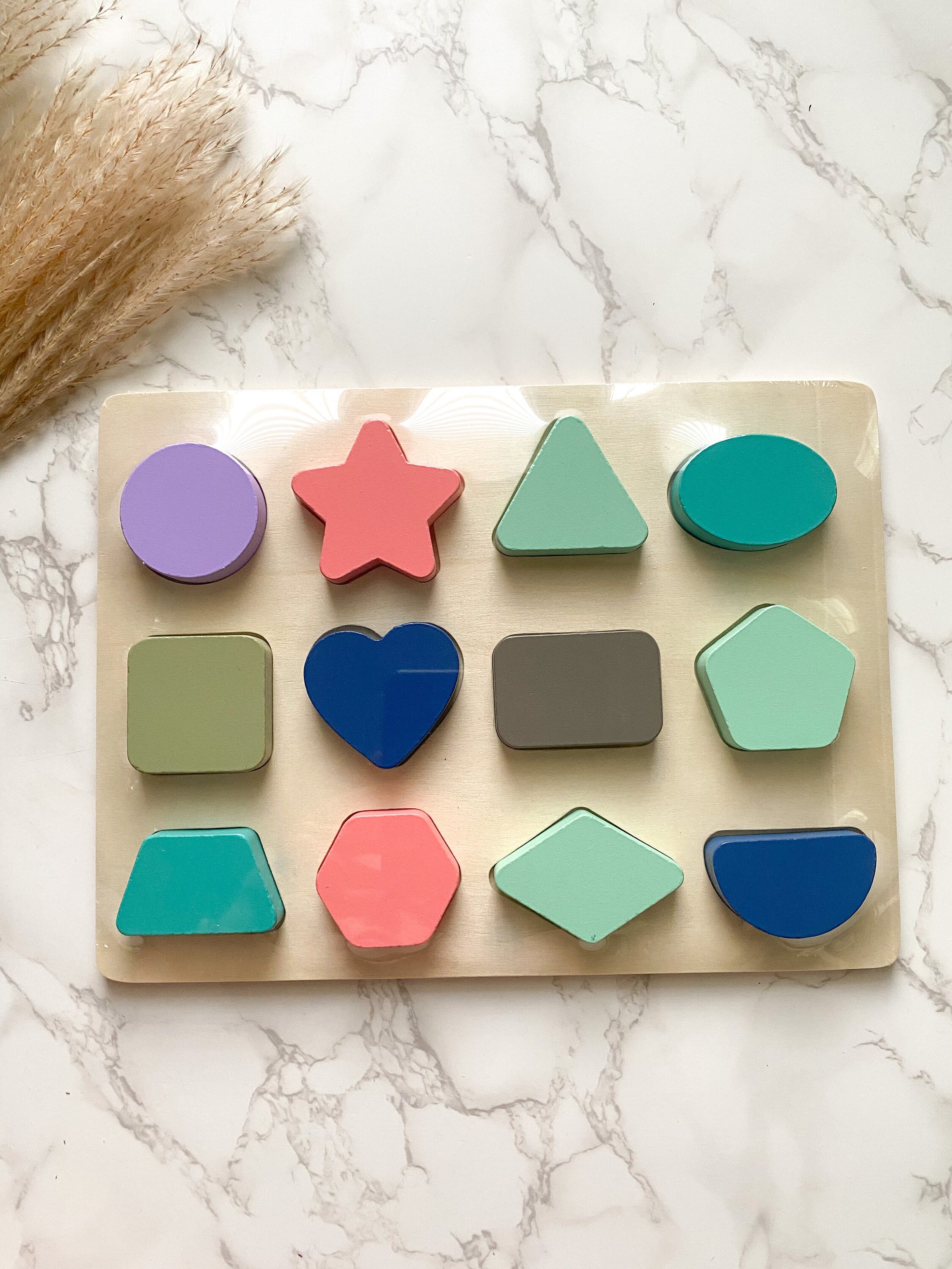 Montessori Wooden Shape Puzzle: Baby Toddler Learning Toy thumbnail 4