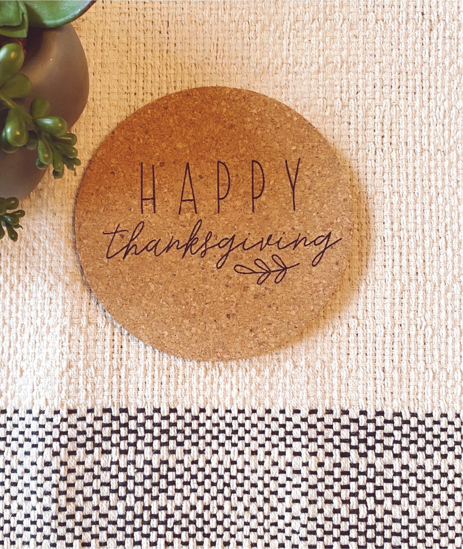 Thanksgiving Cork Coasters: Engraved Fall Table Decor thumbnail 7