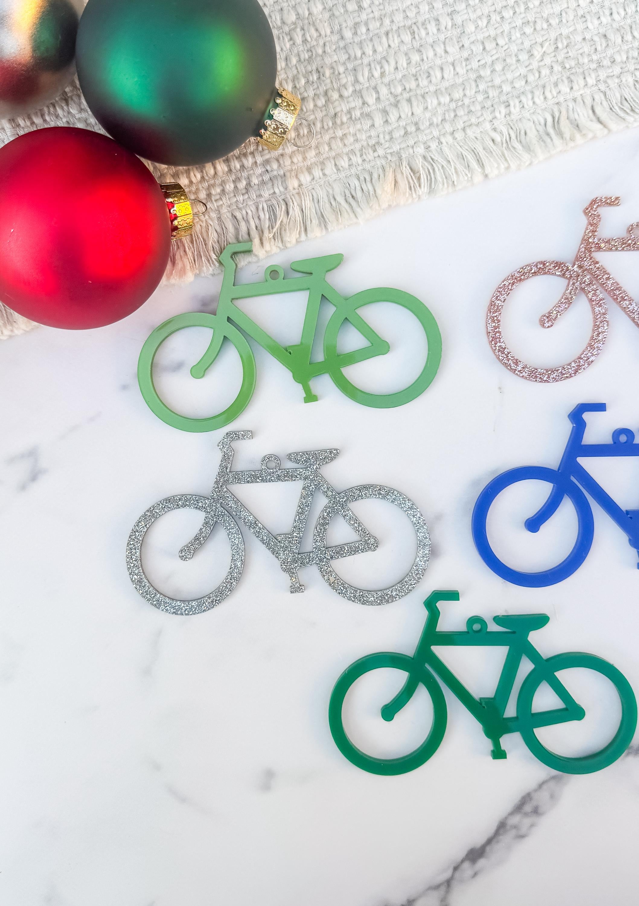 Acrylic & Wood Bike Christmas Ornament | Cyclist Holiday Gift thumbnail 5