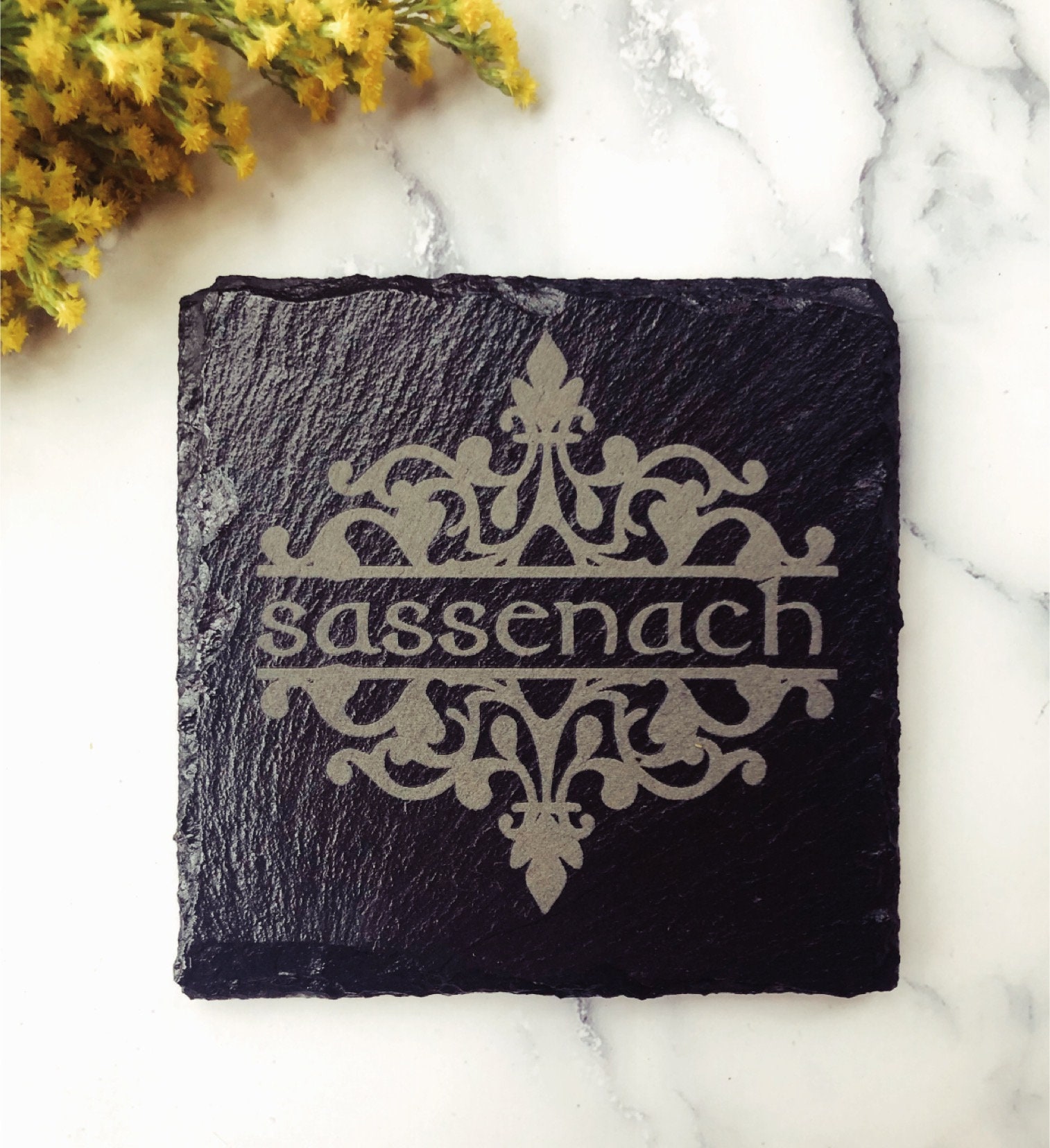 Outlander Inspired Laser Engraved Slate Coaster Set thumbnail 2