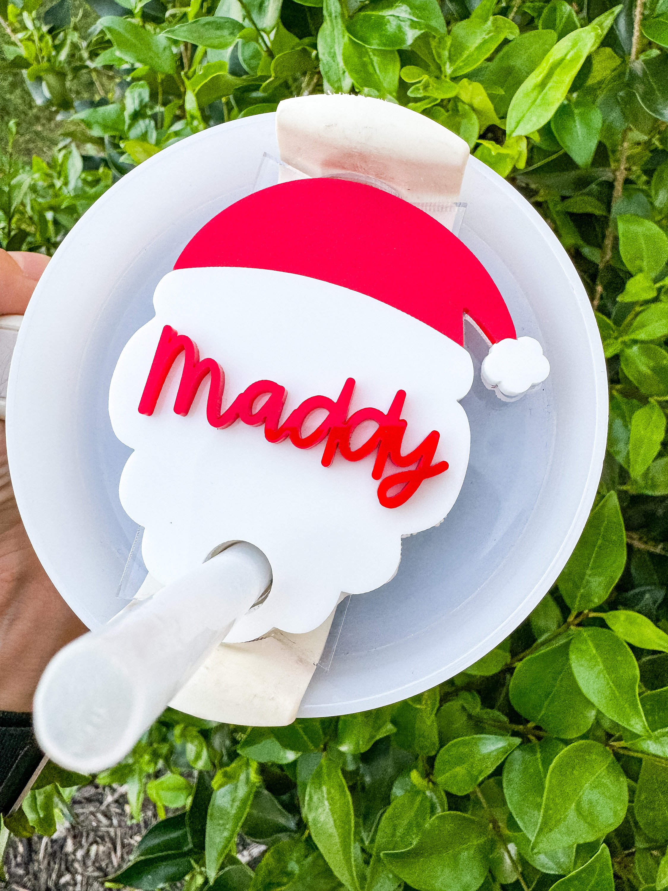 Personalized Santa Stanley Tumbler Tag: Christmas Name Plate thumbnail 2