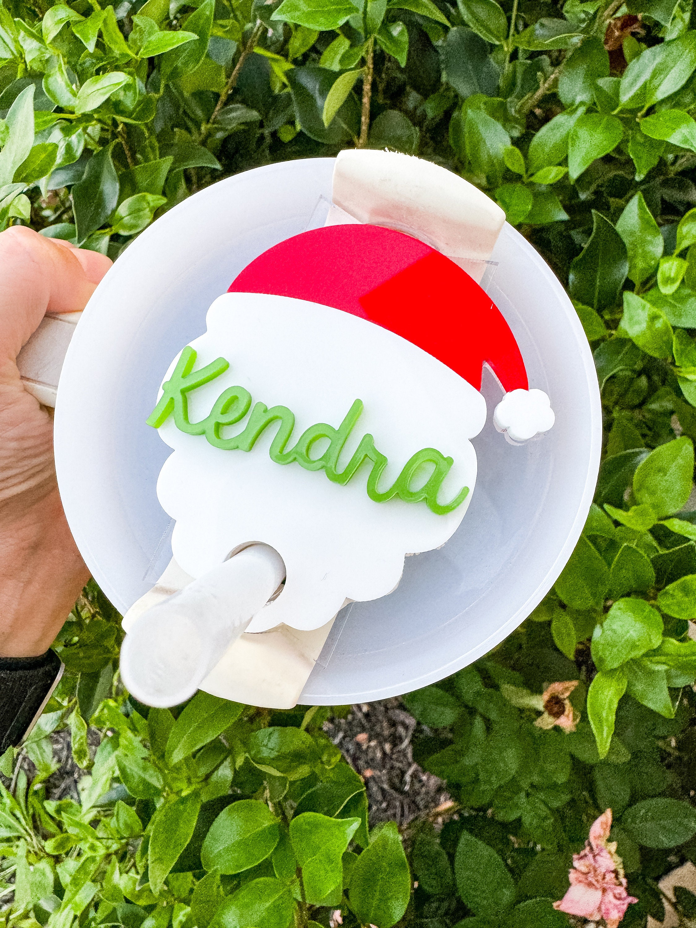 Personalized Santa Stanley Tumbler Tag: Christmas Name Plate thumbnail 5