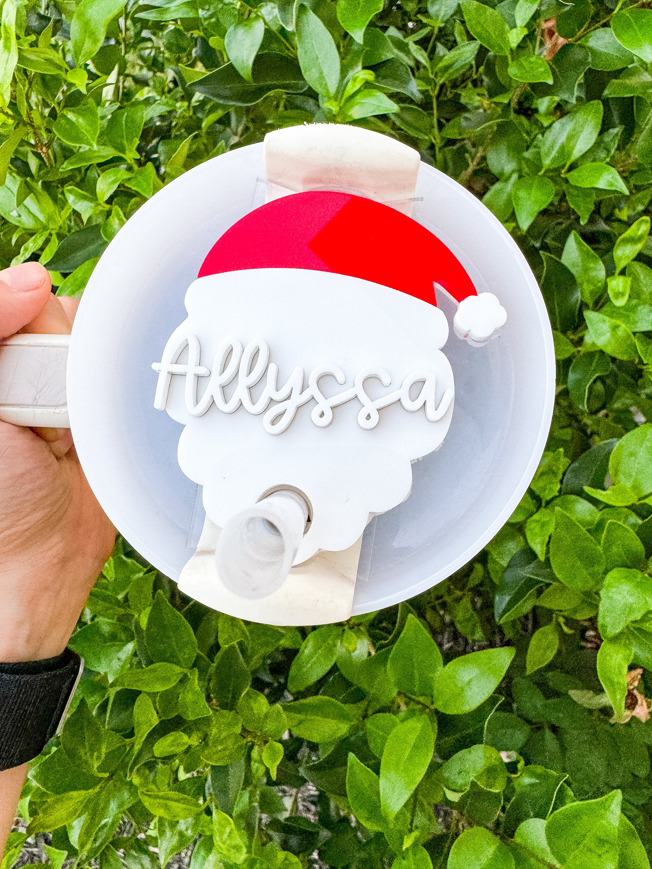 Personalized Santa Stanley Tumbler Tag: Christmas Name Plate thumbnail 4